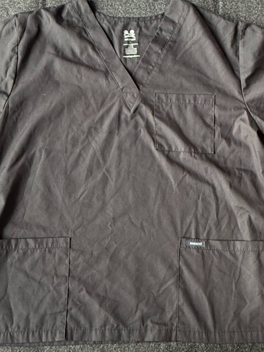Dagacci Black Scrub Top Women's Large Medical Uniform